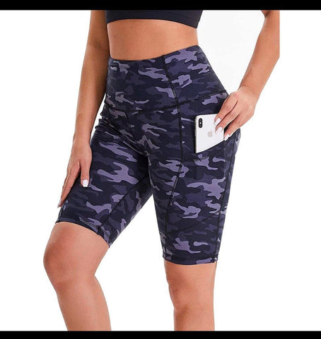 Blue Camo Biker Short